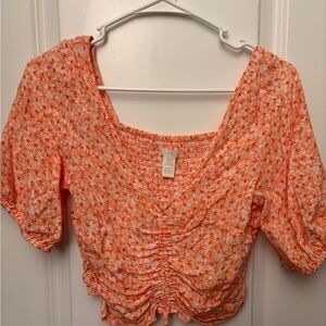Floral Orange Women's Crop Top